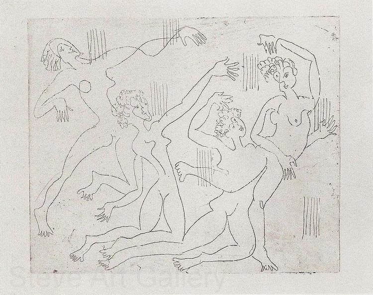 Ernst Ludwig Kirchner Dance-shool - etching Norge oil painting art
